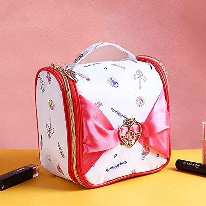 Sailor Moon Toiletry Bag Pink with Hanging Hook, Cute Anime Makeup Cosmetic Bag Portable Travel Organizer for Shampoo, Toothbrush, Toiletries, Gifts for Girls Women Spreadr