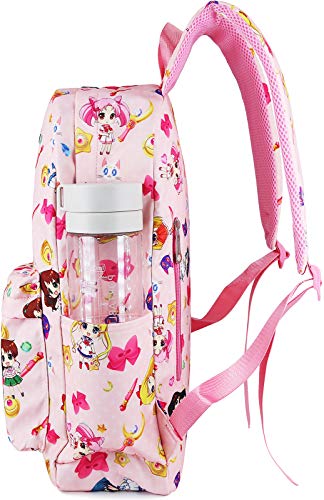 Roffatide Anime Sailor Moon Backpack Tsukino Usagi Luna Artemis All Over Print Girls School Bag Chibi Moon Laptop Backpack Spreadr