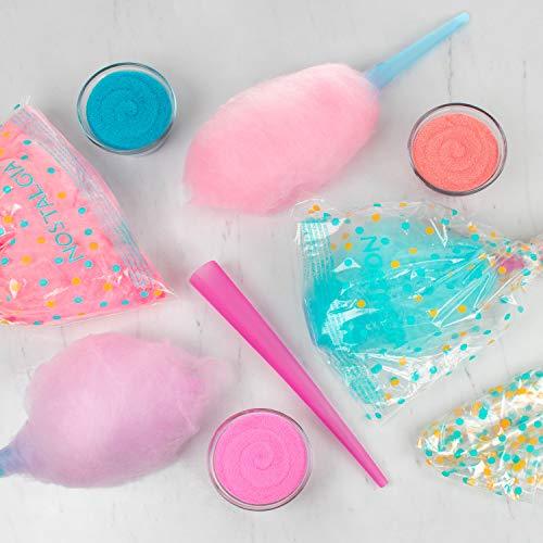 Nostalgia FSCC8 Cotton Candy Party Kit 3 Flavors, 4 Reusable Cones, 10 Floss Bags, 1, Multi Spreadr