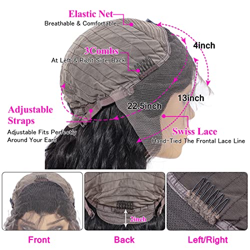 Soul Lady Body Wave Lace Front Wigs Human Hair 13x4 HD Transparent Lace Frontal Wigs for Women Human Hair Lace Front Wigs 150% Density Glueless Wigs Human Hair Pre Plucked with Baby Hair Natural Color (28inch, 13×4 Body Wave Wigs)