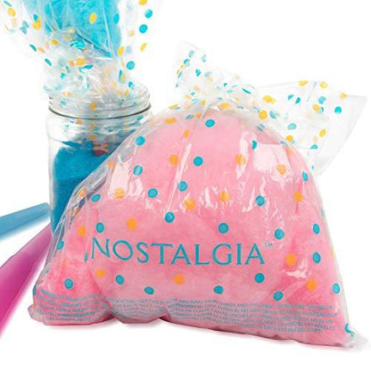 Nostalgia FSCC8 Cotton Candy Party Kit 3 Flavors, 4 Reusable Cones, 10 Floss Bags, 1, Multi Spreadr