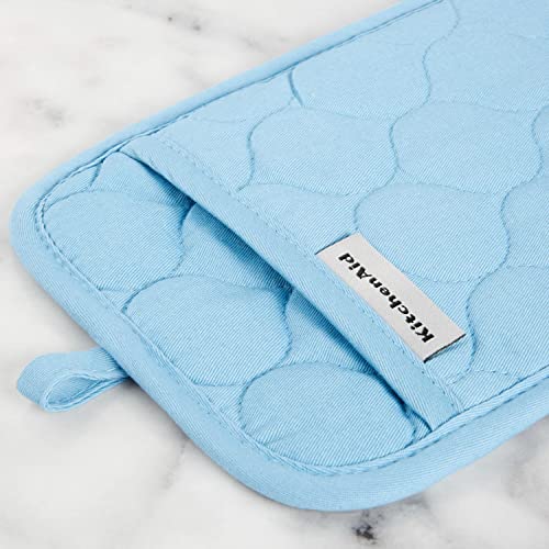 KitchenAid Onion Quilt KT OM PH Kitchen Towel, Oven Mitt & Potholder Set, Blue Velvet