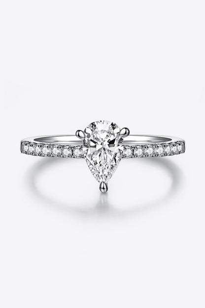 1 Carat Moissanite 925 Sterling Silver Side Stone Ring