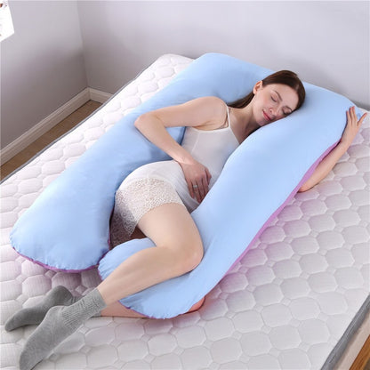 Maternity Pregnant Women Sleeping Support Pillow Cotton Pillowcase U Shape Pillows Pregnancy Side Sleeper Bedding Larnt