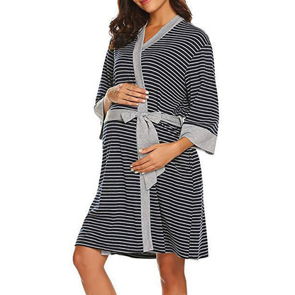 Summer Maternity Pajamas Robe Nightgown Nightdress Nursing Dress Wrap Sleepwear Nightwear Larnt