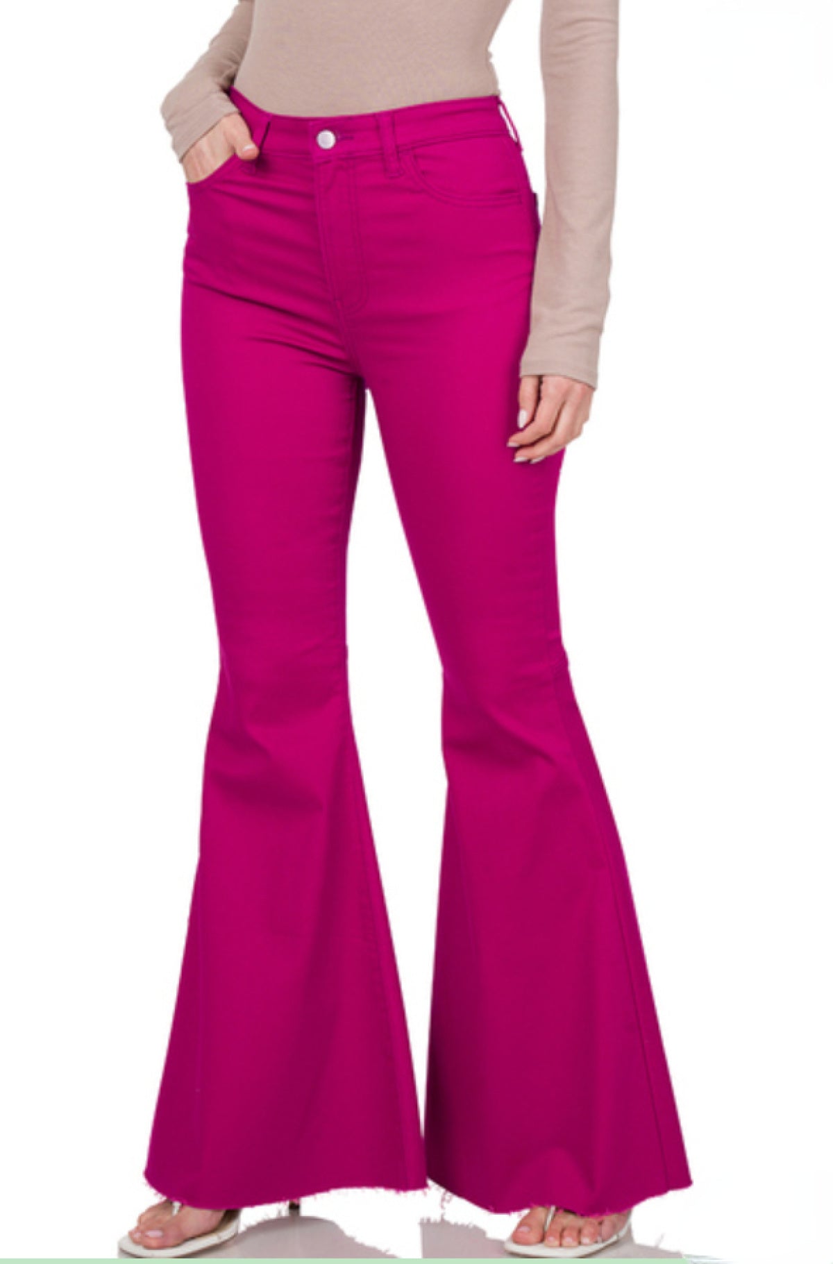 Plus Size High Rise Super Flare Denim Pants By Zenana Kiwidrop