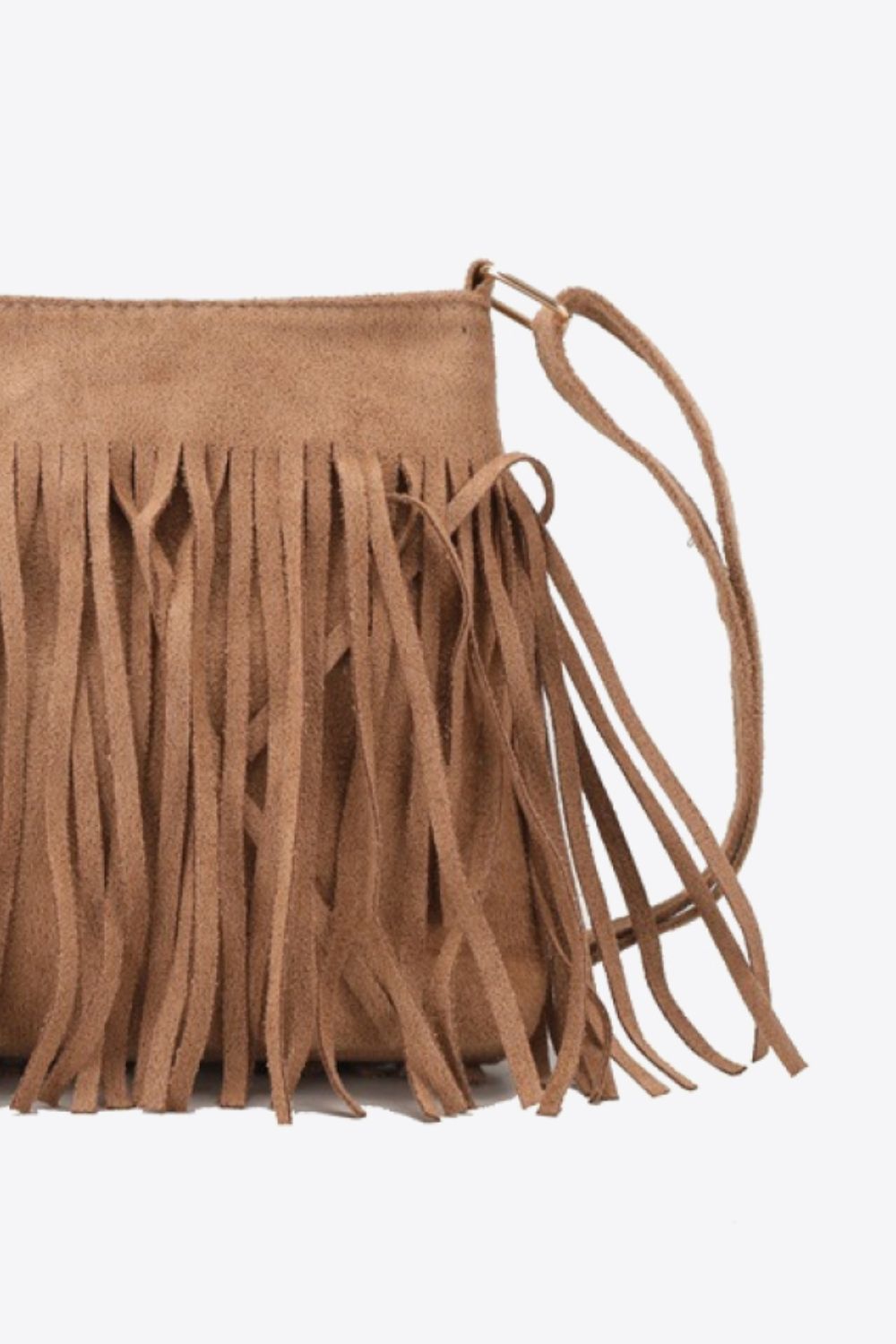 PU Leather Crossbody Bag with Fringe