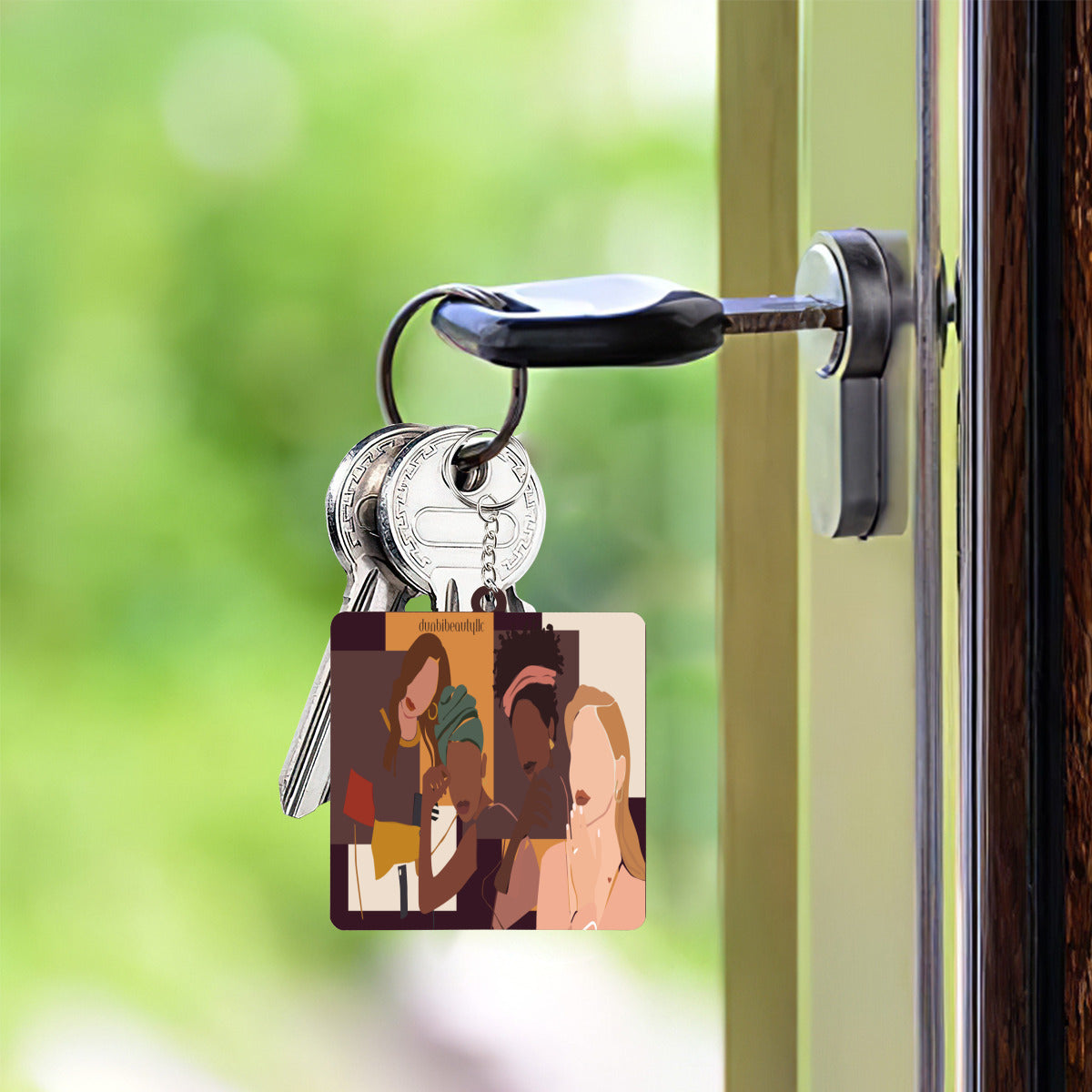 Wooden square keychain (double-sided design) | MDF - DUNBIBEAUTYLLC (6650 × 3759 px) (14) Afro Latinas, Latinas, Community, Beauty, Grace, Style, Fashion. Trendsetters (Designed by Dunbi)