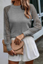 Round Neck Raglan Sleeve Knit Top