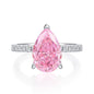 Pink Pear-Shaped 925 Sterling Silver Rings