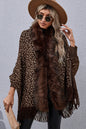 Leopard Fringe Detail Poncho