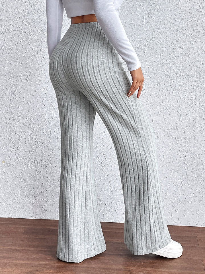 Ribbed Wide Leg Long Pants