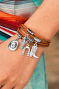 Silver Good Luck Cactus Multi-Layered Bracelet