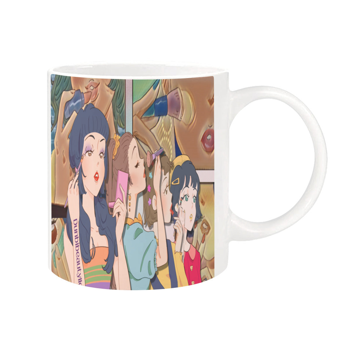 Classic White Mug | Ceramic - Retro, Makeup, Korean Girls, Hair, Fashion, Lipstick, Mascara, Girl Gang (Designed by Dunbi)