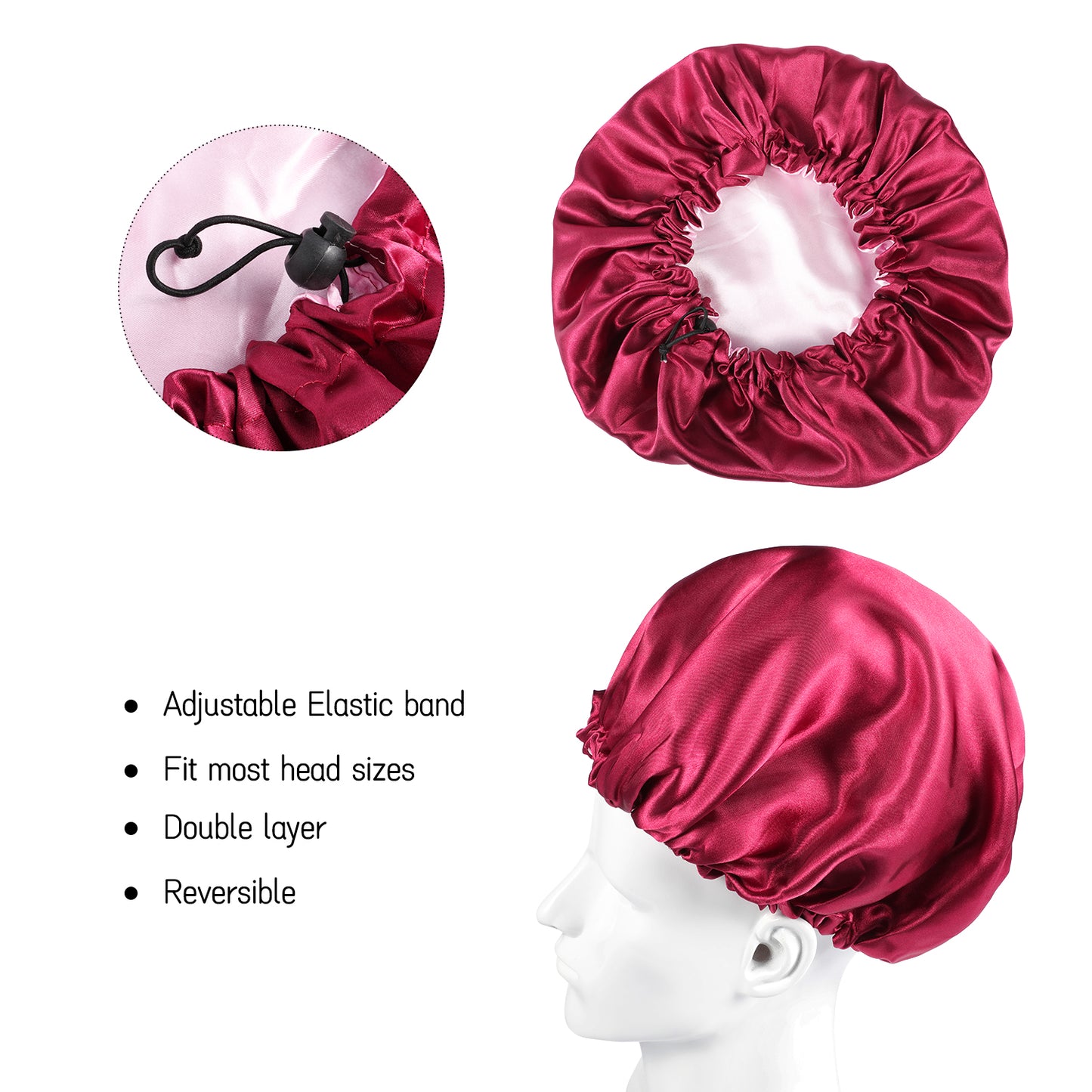 Reversible Satin Hair Caps Zendrop