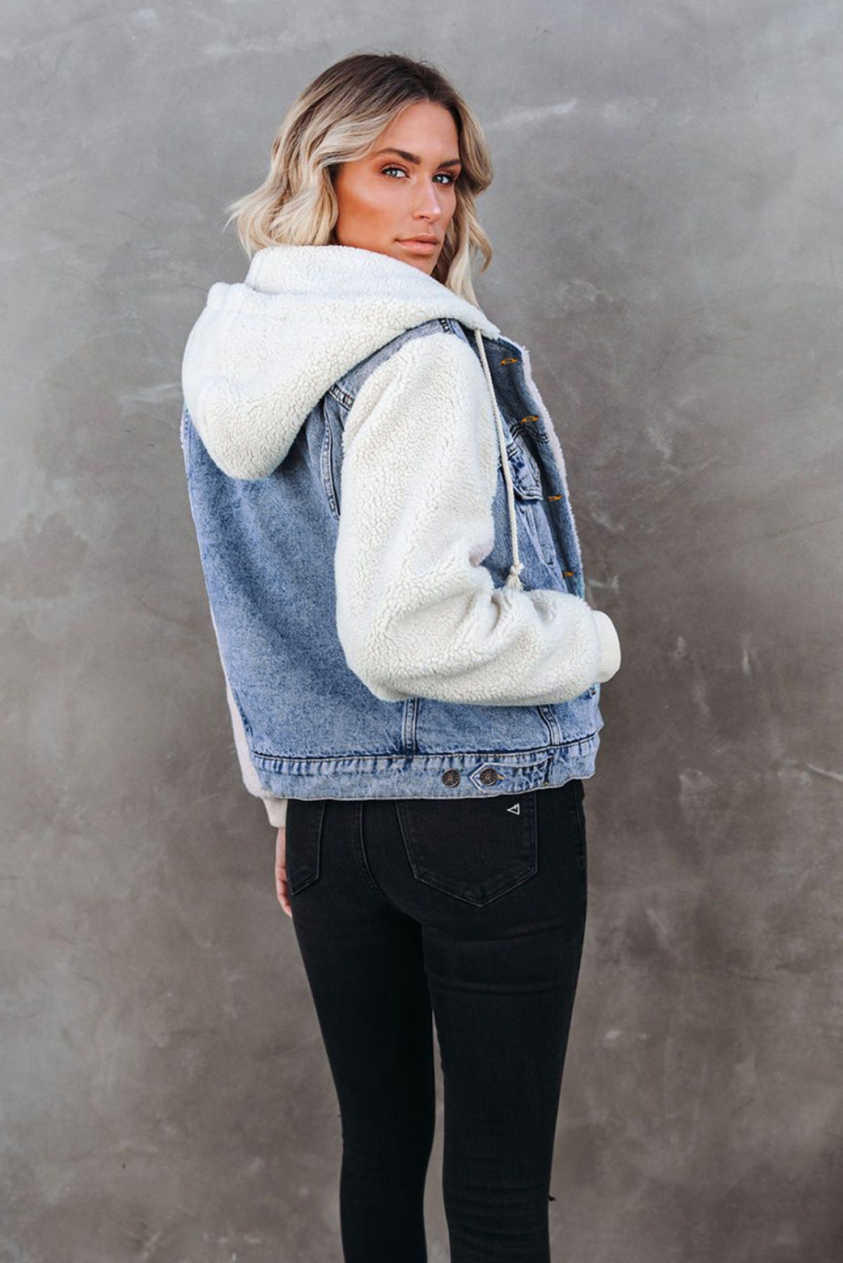 Sherpa Denim Splicing Buttoned Jacket Kiwidrop