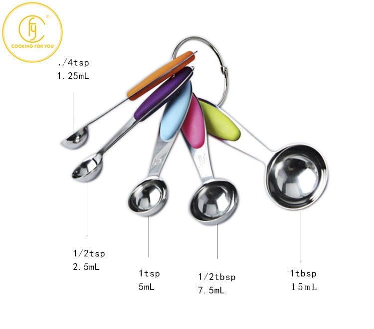 5PCS/10 Pieces Stainless Steel Measuring Spoon with Scale Measuring Cup Measuring Spoon Set Baking Tool Kitchen gadget - DunbiBeauty, LLC