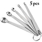 5pcs/Set Small Measuring Spoon Stainless Steel Coffee Measuring Spoons Tea Seasoning Multiple Size Measuring Spoon Kitchen Tools - DunbiBeauty, LLC