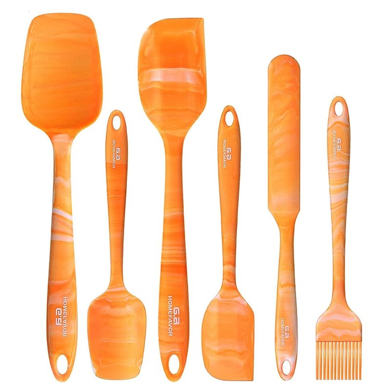 6 Pcs Kitchenware Spatula Sets Cooking Tools Scraper Spoon Brush Soft Silicone Baking Cooking Accessories Kitchen Utensils - DunbiBeauty, LLC