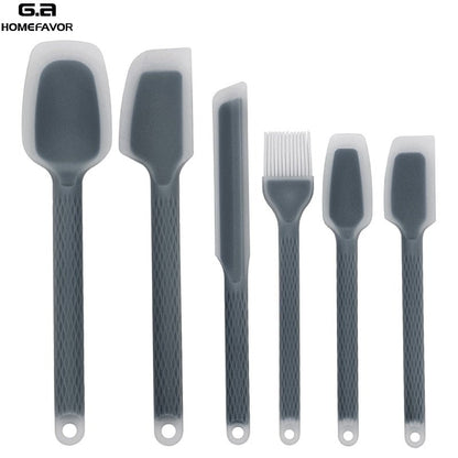 6 Pcs Kitchenware Spatula Sets Cooking Tools Scraper Spoon Brush Soft Silicone Baking Cooking Accessories Kitchen Utensils - DunbiBeauty, LLC