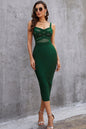 Sleeveless Spliced Mesh Midi Bandage Dress Trendsi