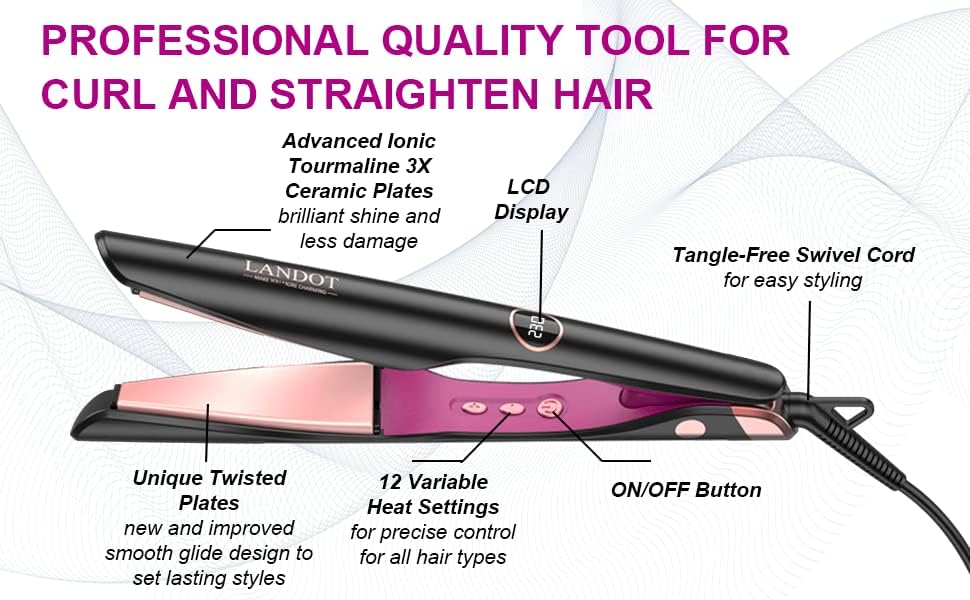 Hair Straightener and Curler 2 in 1