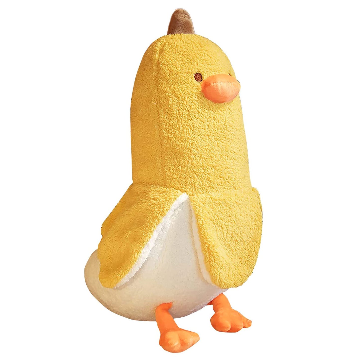 PEACH CAT Banana Duck Plush Toy Cute Plushie Hugging Plush Pillow Duck Stuffed Animal for Girls and Boys White 12"