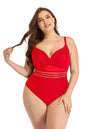 Plus Size Spliced Mesh Tie-Back One-Piece Swimsuit Trendsi