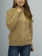 Cable-Knit Mock Neck Sweater