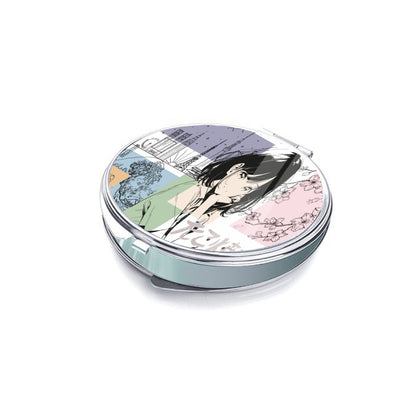 Portable Cosmetic Mirror｜Stainless Steel - Japanese, Japan, Girl, Kawaii, Cute, Anime, Manga Style, Peace, Sushi, Tokyo, Cherry Blossoms (Designed by Dunbi)