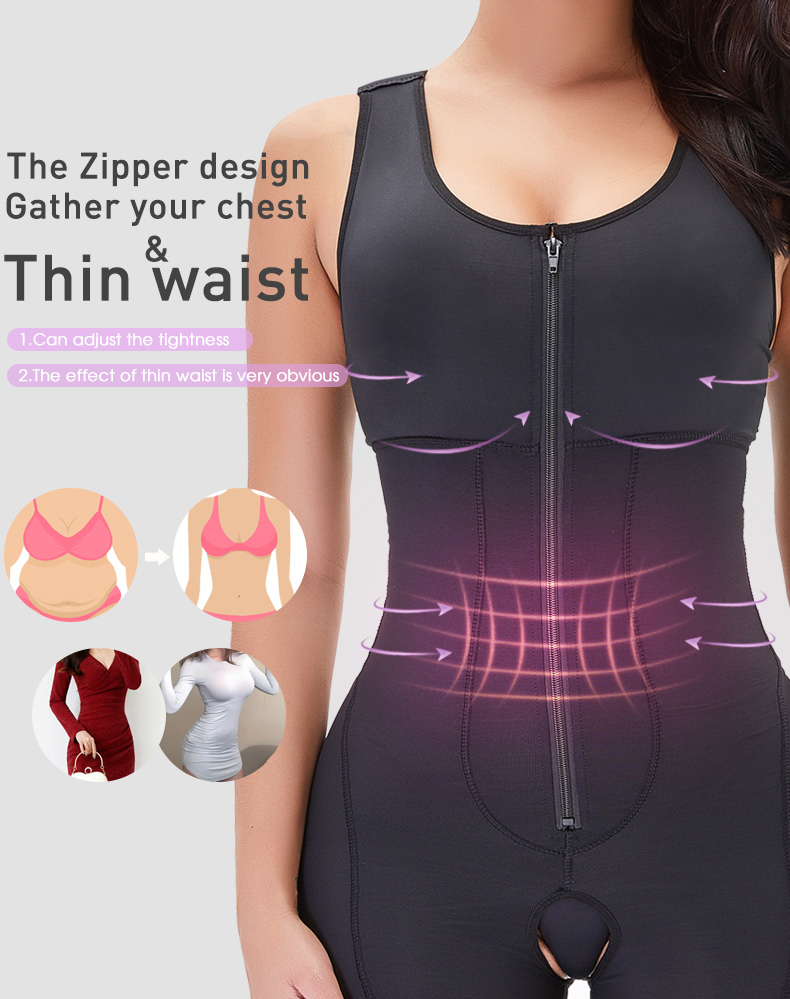 Plus Size Solid Color Waist Shaping Butt Lifting Full Body Shaper Kiwidrop