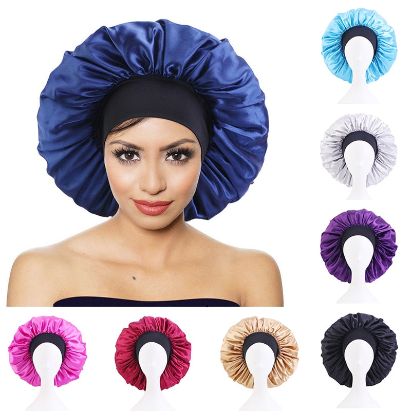 Women Satin Round Cap Sleep Hat Hair Protection Care Zendrop