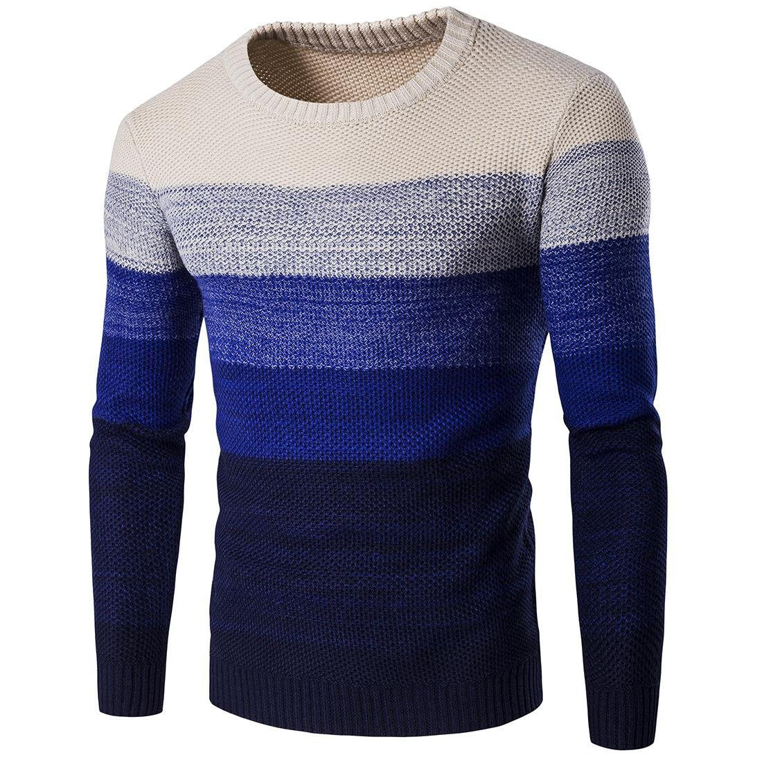 Men's Wide Band Striped Sweaters nihaodropshipping