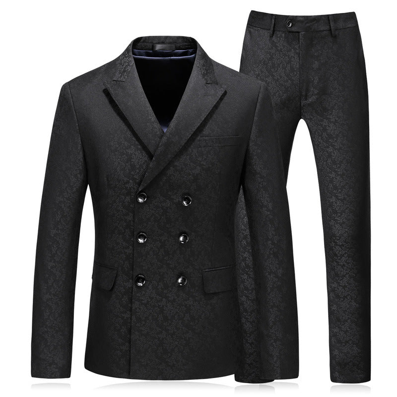 Men's Slim Fit 3 Piece Double-Breasted Suit nihaodropshipping