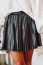 Black Pleated High Waist Mini Skirt Kiwidrop