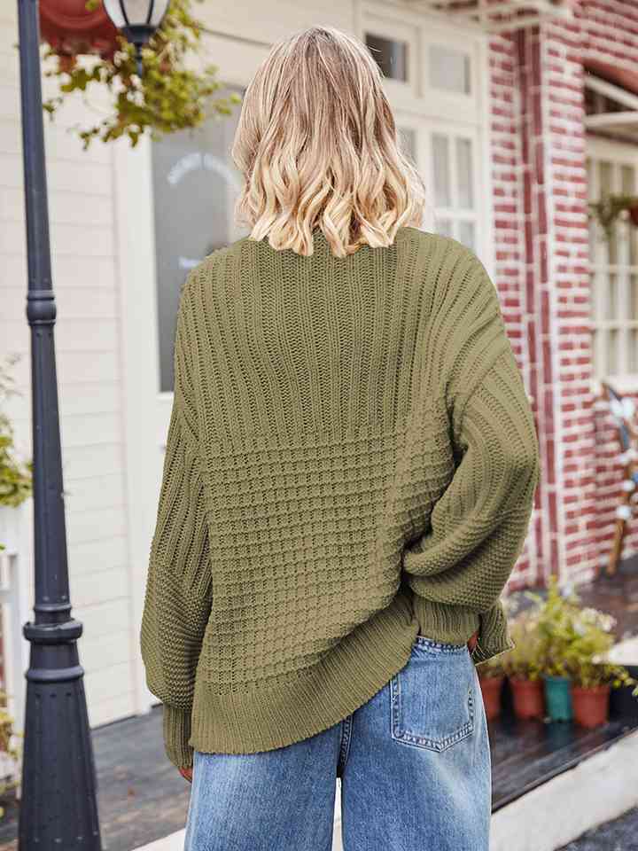 Round Neck Dropped Shoulder Sweater