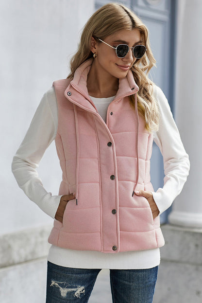 Quilted Mock Neck Vest Kiwidrop