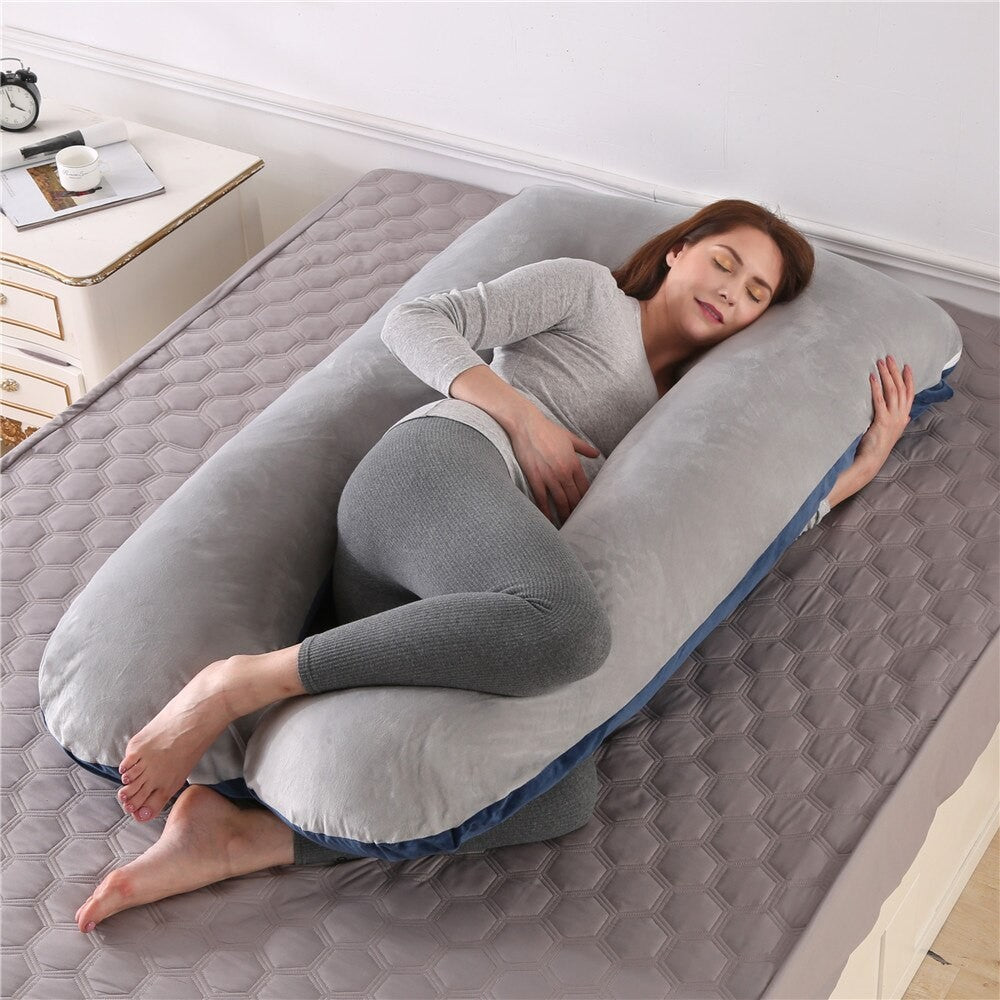 Maternity Pregnant Women Sleeping Support Pillow Cotton Pillowcase U Shape Pillows Pregnancy Side Sleeper Bedding Larnt