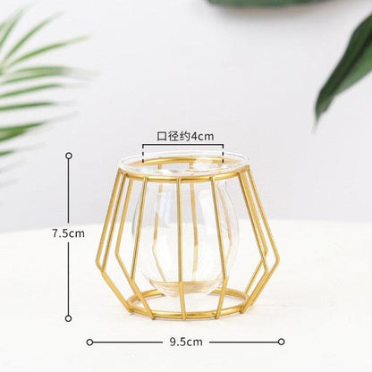 Nordic Simple Golden Glass Vase Zendrop