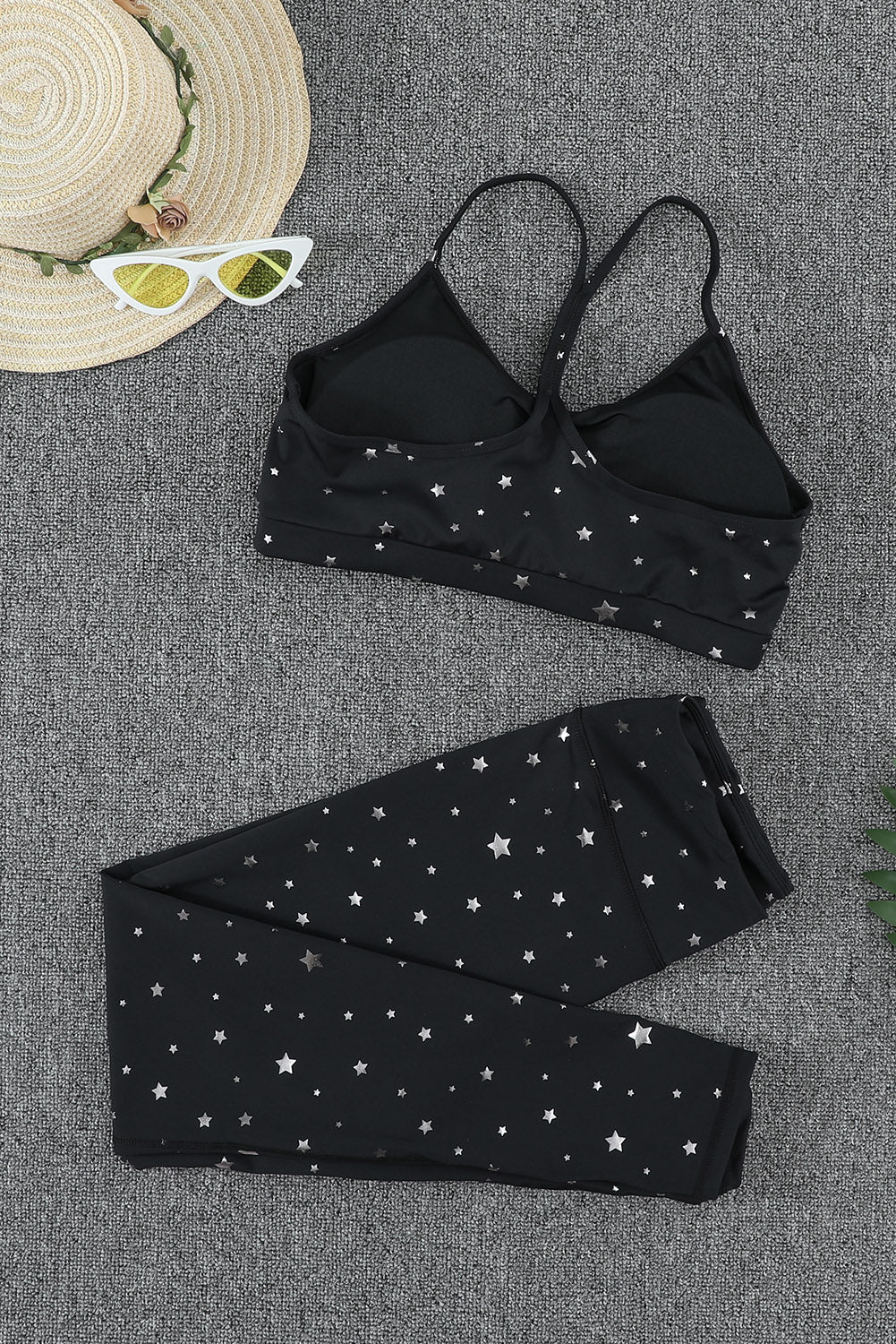 Star Print Sports Bra and Leggings Set Trendsi