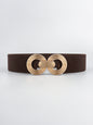 Geometric Buckle Elastic Wide Belt