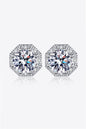 2 Carat Moissanite 925 Sterling Silver Stud Earrings