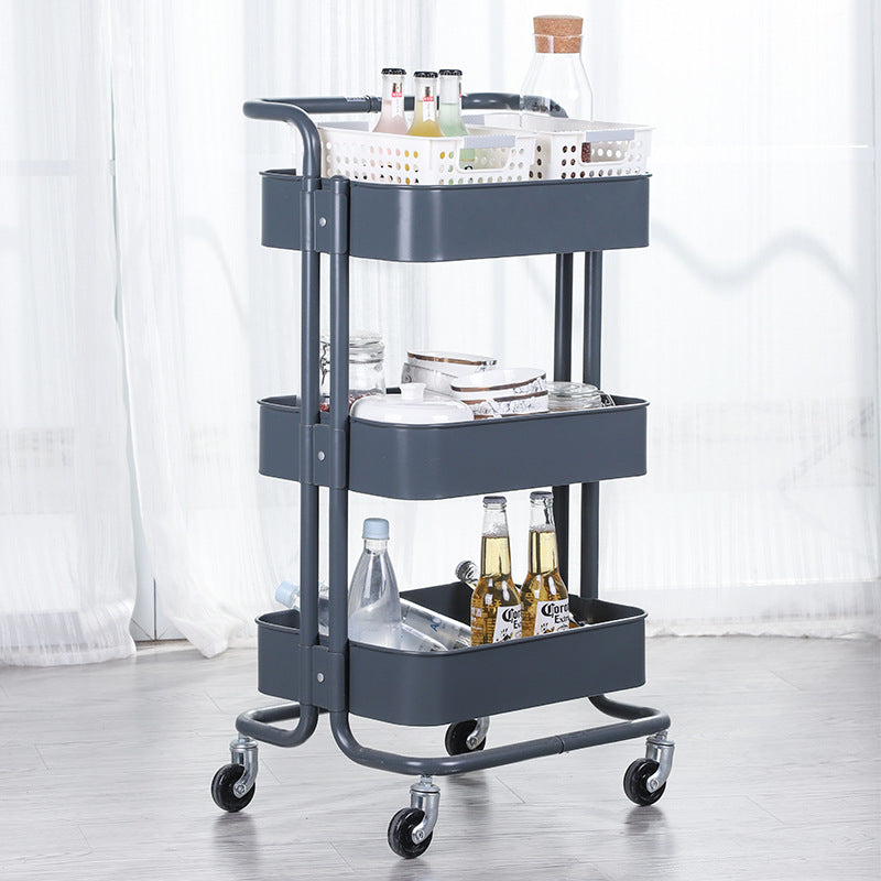 Movable wheeled kitchen storage rack trolley living room storage floor-to-floor beauty salon trolley supplies storage rack Larnt