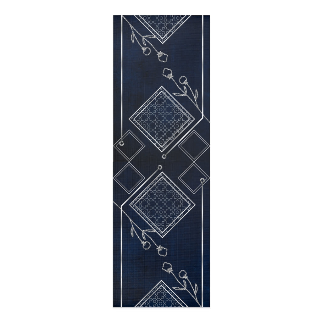 Titanium in Blue Foam Yoga Mat Printify