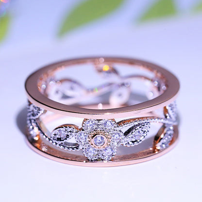 Women's Flower Vine and Leaves Engagement Ring nihaodropshipping