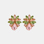 Flower Shape Glass Stone Stud Earrings