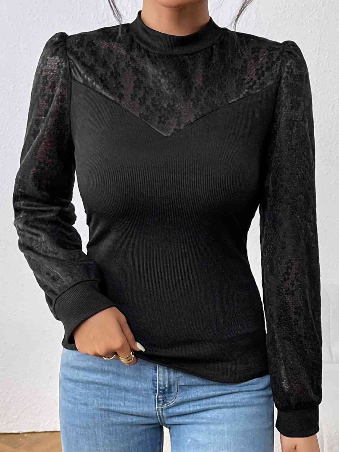 Mock Neck Long Sleeve Top