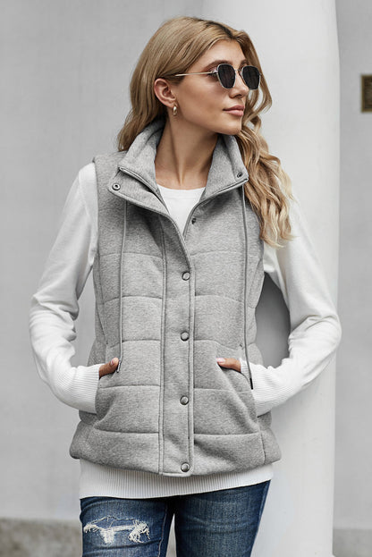 Quilted Mock Neck Vest Kiwidrop