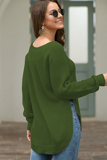 Round Neck Ribbed Knit Top