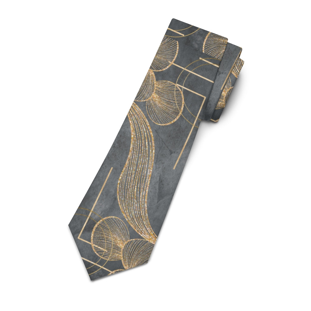 Men's Gray Throwback Necktie Printify